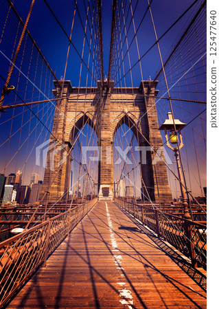 Brooklyn Bridge and Manhattan New York City US 125477640