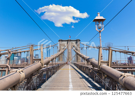 Brooklyn Bridge and Manhattan New York City US 125477663