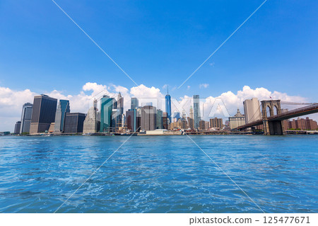 Brooklyn Bridge and Manhattan skyline New York Brooklyn Bridge and Manhattan skyline New York 125477671