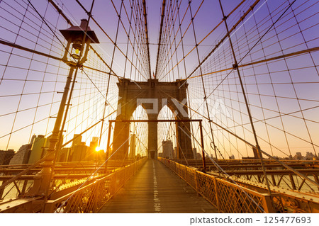 Brooklyn Bridge sunset New York Manhattan Brooklyn Bridge sunset New York Manhattan 125477693