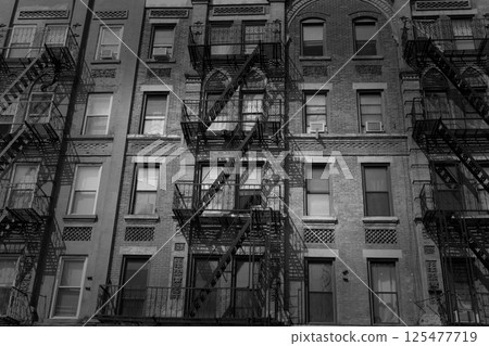 Brooklyn brickwall facades in New York US Brooklyn brickwall facades in New York US 125477719