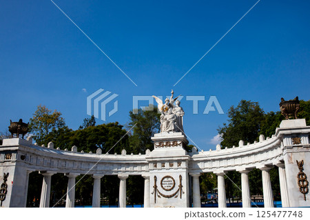 The Benito Juarez Hemicycle is located at the Alameda Central park in Mexico City, dedicated to the former President of Mexico on September 18, 1910. The Benito Juarez Hemicycle is located at the Alameda Central park in Mexico City, dedicated to the former President of Mexico on September 18, 1910. 125477748