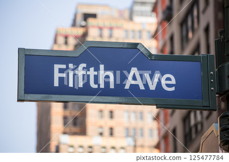 Fift avenue sign 5 th Av New York Mahnattan Fift avenue sign 5 th Av New York Mahnattan 125477784