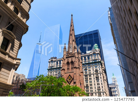 Trinity Church Freedom Tower Manhattan NYC Trinity Church Freedom Tower Manhattan NYC 125477795