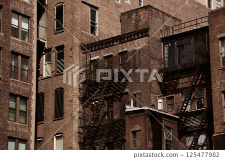 Manhattan New York downtown buildings textures 125477982