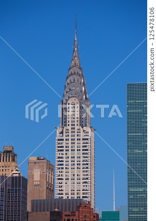 Manhattan New York sunny skyline East River NYC 125478106