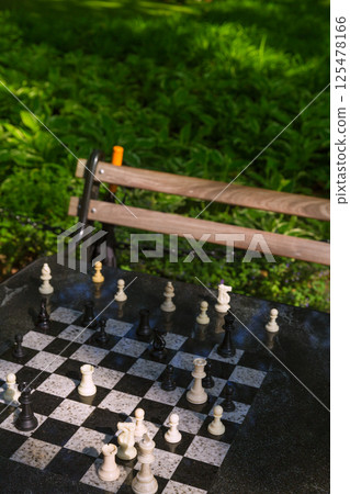 Chess chessboard in Washington Square Park NYC Chess chessboard in Washington Square Park NYC 125478166