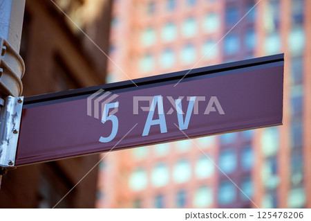 Fift avenue sign 5 th Av New York Mahnattan Fift avenue sign 5 th Av New York Mahnattan 125478206
