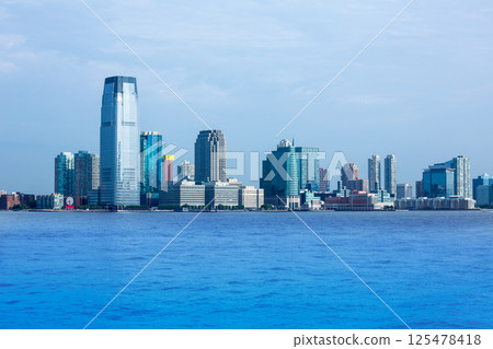 New Jersey skyline from Hudson River NY USA New Jersey skyline from Hudson River NY USA 125478418