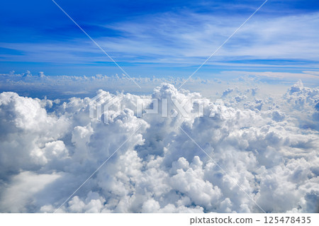 Cumulus sea of clouds view from aerial view Cumulus sea of clouds view from aerial view 125478435