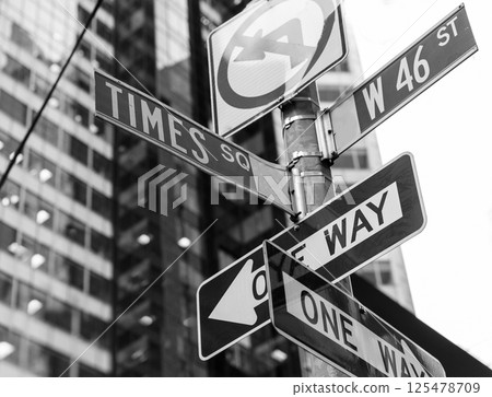 Times Square signs & W 46 st New York 125478709