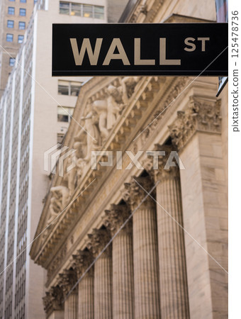 Wall Street sign New York Stock Exchange Wall Street sign New York Stock Exchange 125478736