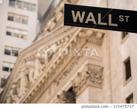 Wall Street sign New York Stock Exchange Wall Street sign New York Stock Exchange 125478737