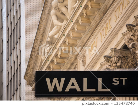 Wall Street sign New York Stock Exchange Wall Street sign New York Stock Exchange 125478740