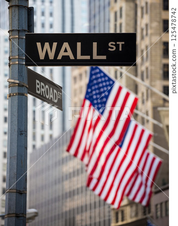 Wall Street sign New York Stock Exchange Wall Street sign New York Stock Exchange 125478742