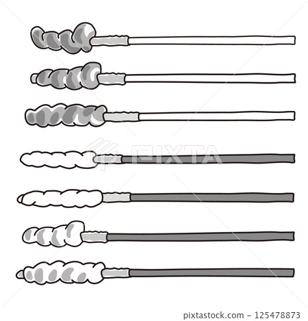 Monochrome illustration set of unbaked stick bread and browned stick bread 125478873