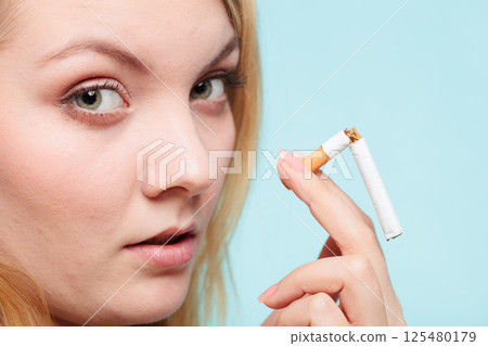 Girl break down cigarette. Girl break down cigarette. 125480179