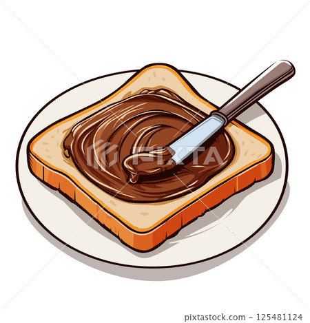 bread toast with chocolate jam 125481124