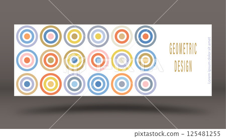 Multicolored circles. Layout for background, cover, screensaver, website and creative idea. The idea of interior design, corporate style and decorative creativity 125481255
