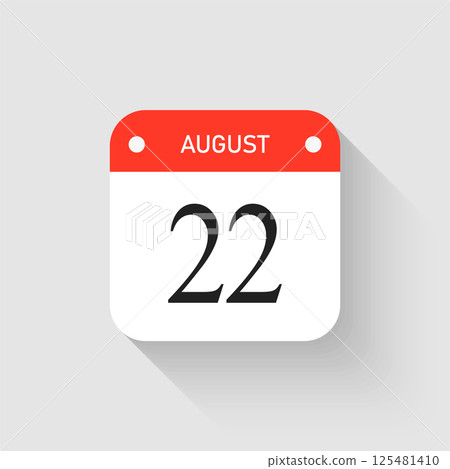 Vector icon page day calendar - 22 August month 125481410