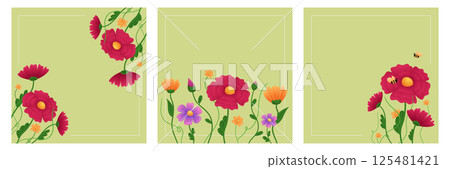 Botanical Frames and Borders for Seasonal Spring and Summer Designs 125481421
