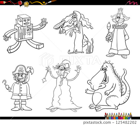 funny cartoon fantasy and fairy tale characters set coloring page funny cartoon fantasy and fairy tale characters set coloring page 125482202