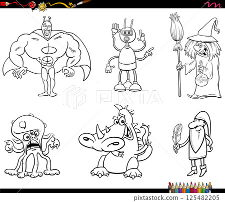 funny cartoon fantasy and fairy tale characters group coloring page funny cartoon fantasy and fairy tale characters group coloring page 125482205