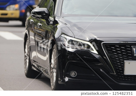 Black luxury sedan Black luxury sedan 125482351