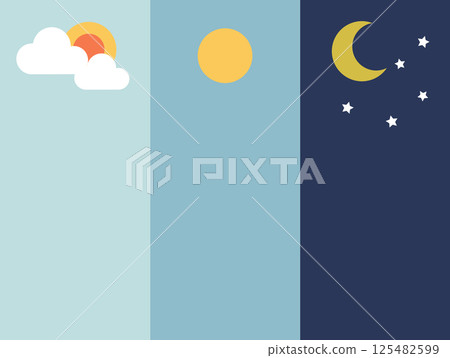 Morning, afternoon and evening 125482599