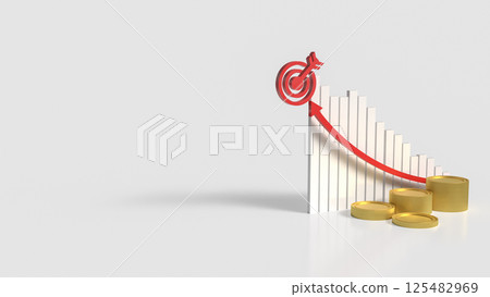 The Target and chart for Business concept 3d Rendering. 125482969