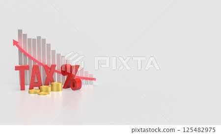 The Red tax and coins for business concept 3d rendering. 125482975