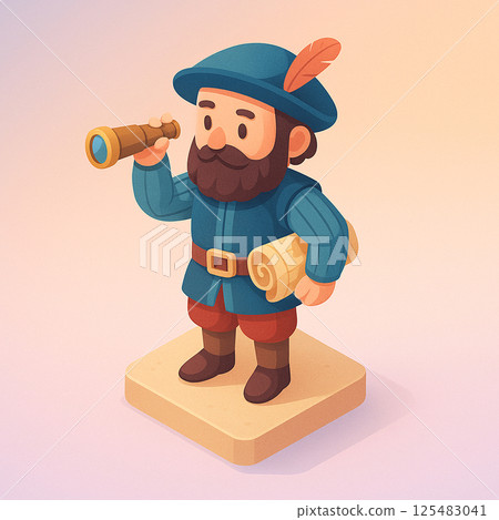 Adventurer boy looking through binoculars Adventurer boy looking through binoculars 125483041