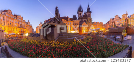 Jan Hus Monument Old Town Square Prague Czech Republic Jan Hus Monument Old Town Square Prague Czech Republic 125483177