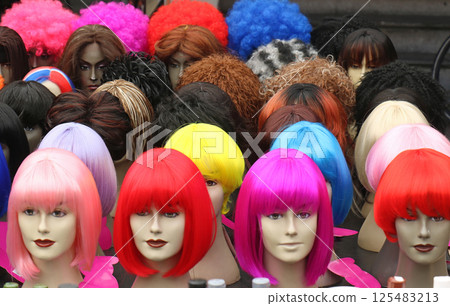 Colorful female wigs sold on market Colorful female wigs sold on market 125483213