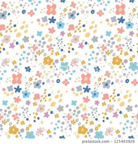 Seamless pattern with small flowers for children's and women's clothing in vector Seamless pattern with small flowers for children's and women's clothing in vector 125483926
