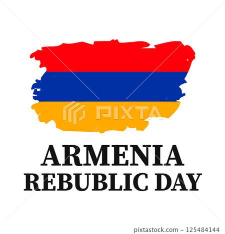 Armenia Republic Day typography poster. Armenian  national holiday. Vector template for banner, greeting card, flyer, etc. 125484144