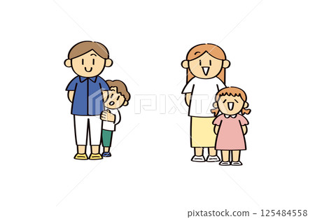 Brothers and sisters illustration set 125484558