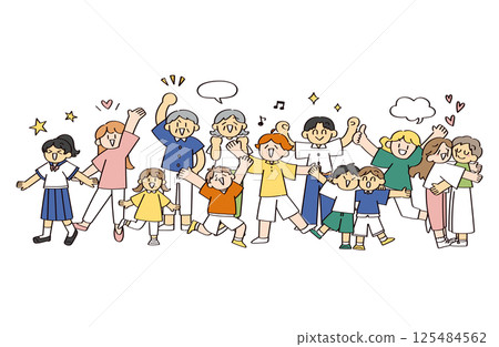 Various people, whole body 125484562