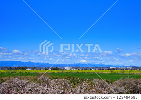 View of the Chichibu mountain range from Takao Sakura Park, Kitamoto City 125484685