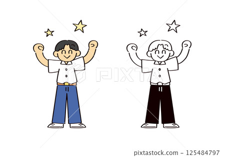 Positive student illustration set 125484797