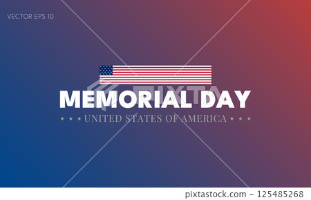Memorial Day American Flag Stars Background 125485268