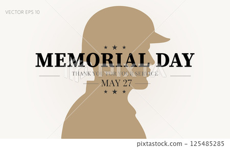 Memorial Day Soldier Profile Stars Tribute Design Memorial Day Soldier Profile Stars Tribute Design 125485285