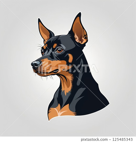 一隻很酷的迷你杜賓犬 一隻很酷的迷你杜賓犬 125485343