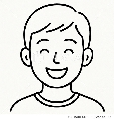 微笑的孩子(簡單的線條畫) 微笑的孩子(簡單的線條畫) 125486022