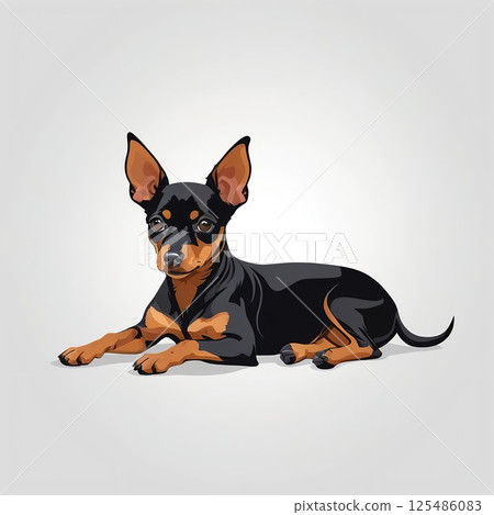 迷你杜賓犬正在休息 125486083