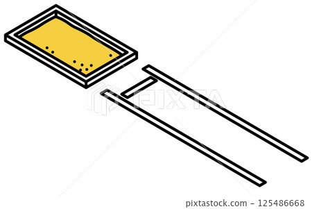 Simple line drawing isometric illustration of long jump 125486668