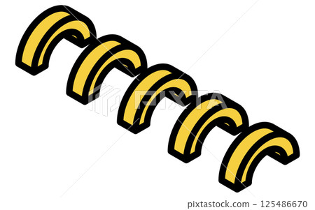 Simple line drawing isometric illustration of a tire block (tire toy) 125486670
