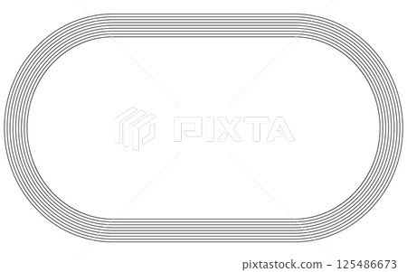 Simple line drawing illustration of a running track (400 meters) 125486673