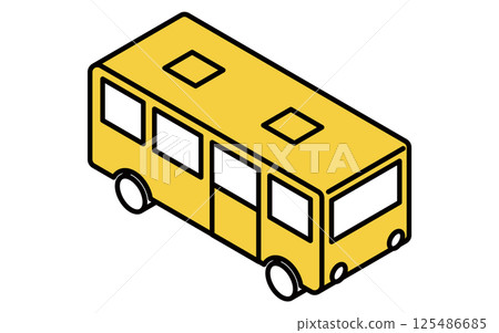 公車/校車的簡單線條繪製等距圖 125486685