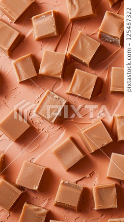 American fudge chocolate barpastry snack dessert story background 125487322